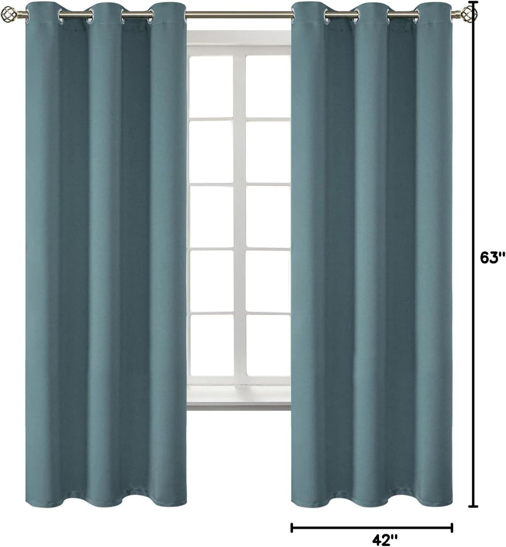 BGment Room Darkening Curtains 63 Inches Long - Grommet Thermal Insulated Drapes Window Treatment Curtains for Bedroom, 2 Panels, 42 x 63 I…
