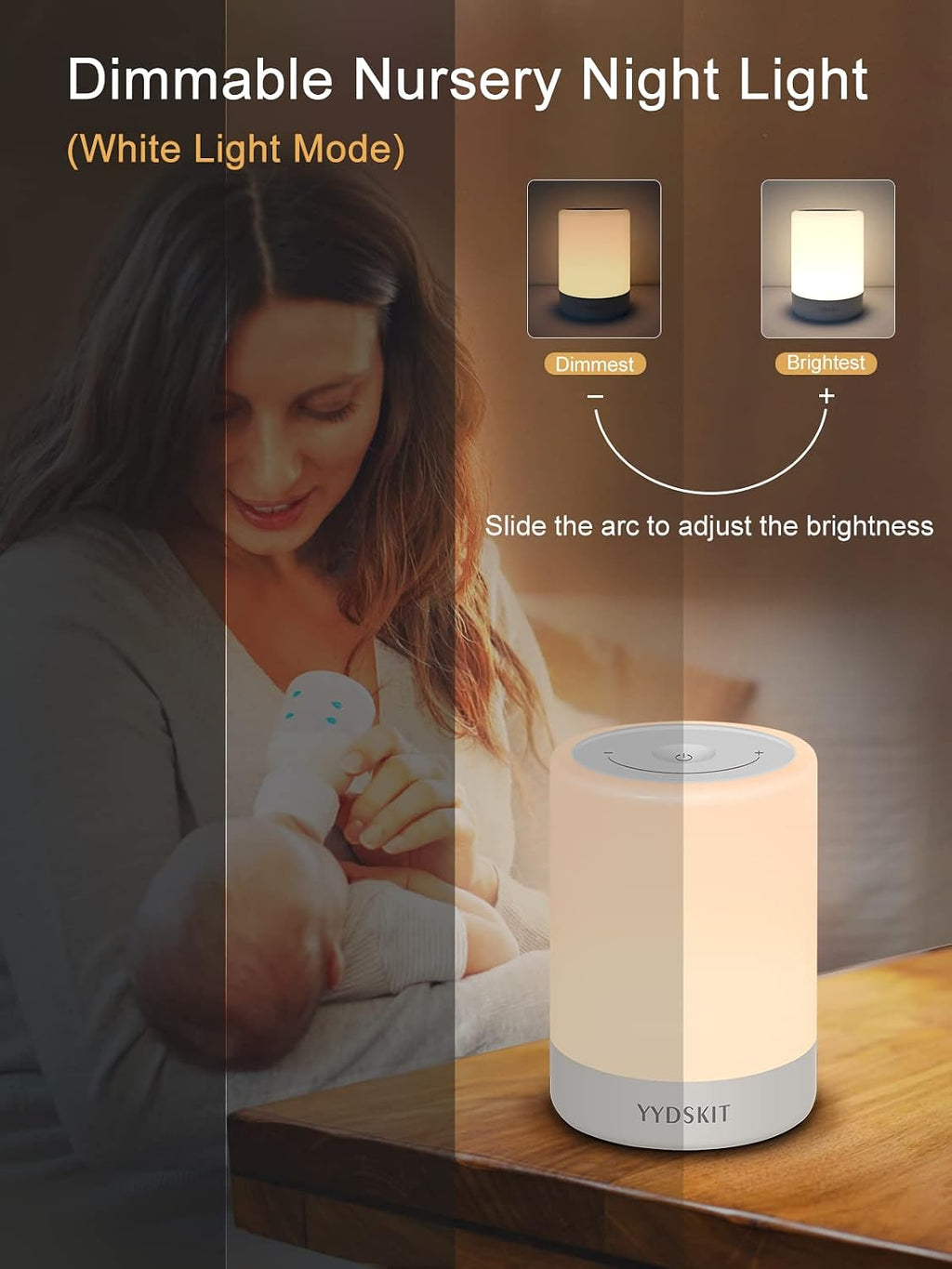 Baby Night Light, Nursery Night Lamp for Breastfeeding, Portable Nightlight for Kids Toddlers Bedroom, Warm & Soft Bedside Lamp, Touch…