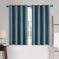 Miulee Linen Texture Curtains for Bedroom Solid 100% Blackout Thermal Insulated Dusty Blue Curtains Grommet Room Darkening Drapes Luxury De…