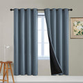 Yakamok Total Blackout Curtains, 2 Thick Layers Completely Blackout Soild Thermal Insulated Drapes with Black Liner for Bedroom(52Wx72L…