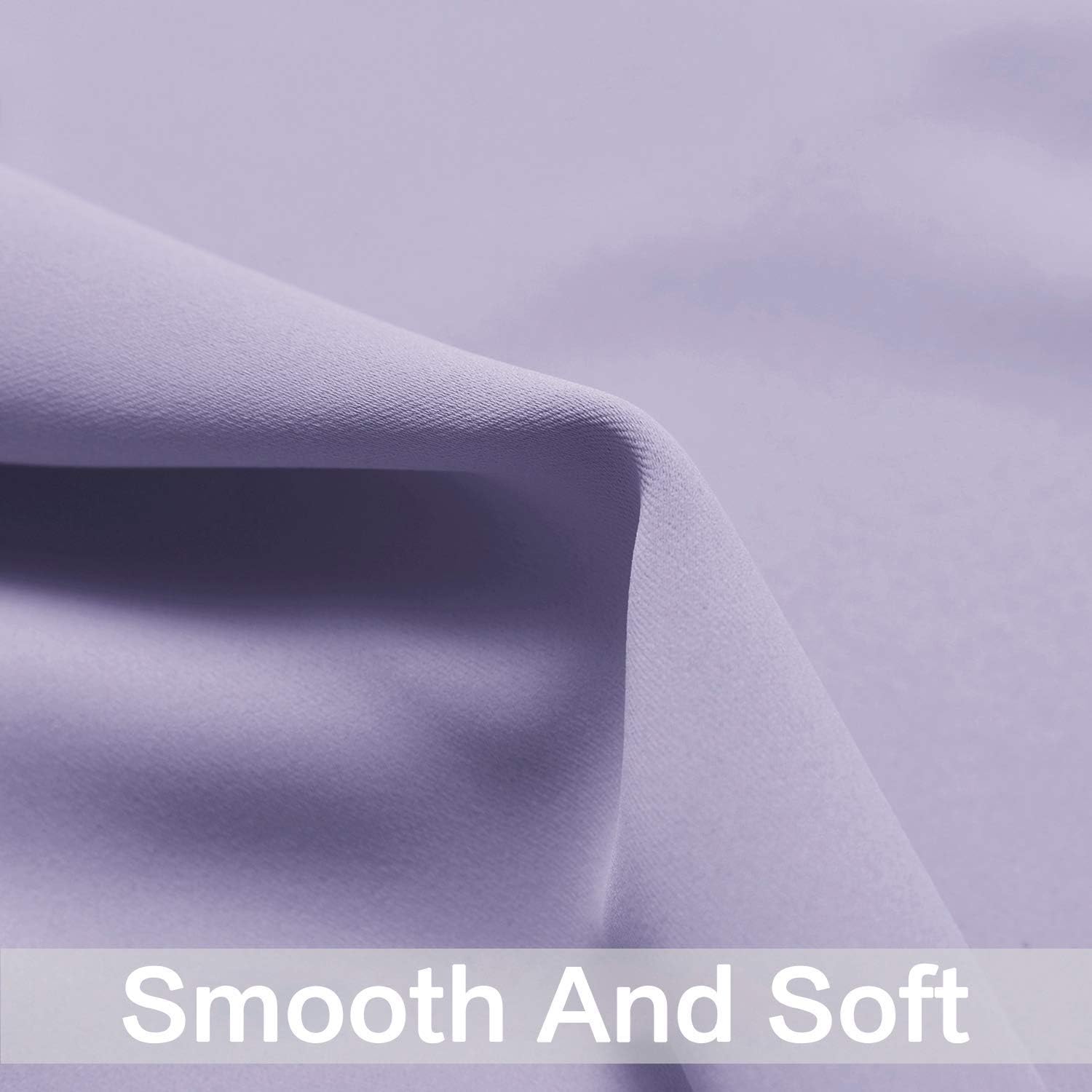 Yakamok Room Darkening Grommet Window Drapes Blackout Curtains Thermal Insulated Grommet Curtain Panels for Bedroom, 38W x 54L, Lilac, 2…
