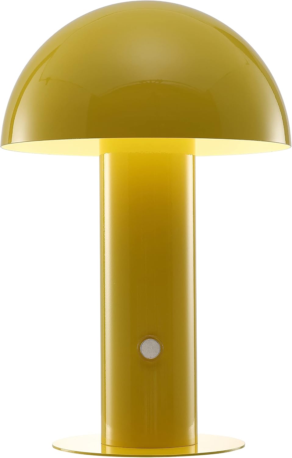 JONATHAN Y 10.75" Yellow Rechargeable LED Mushroom Table Lamp, Cordless Portable Bedside Lamp for Living Room Bedroom, 3-Way Dimmable…