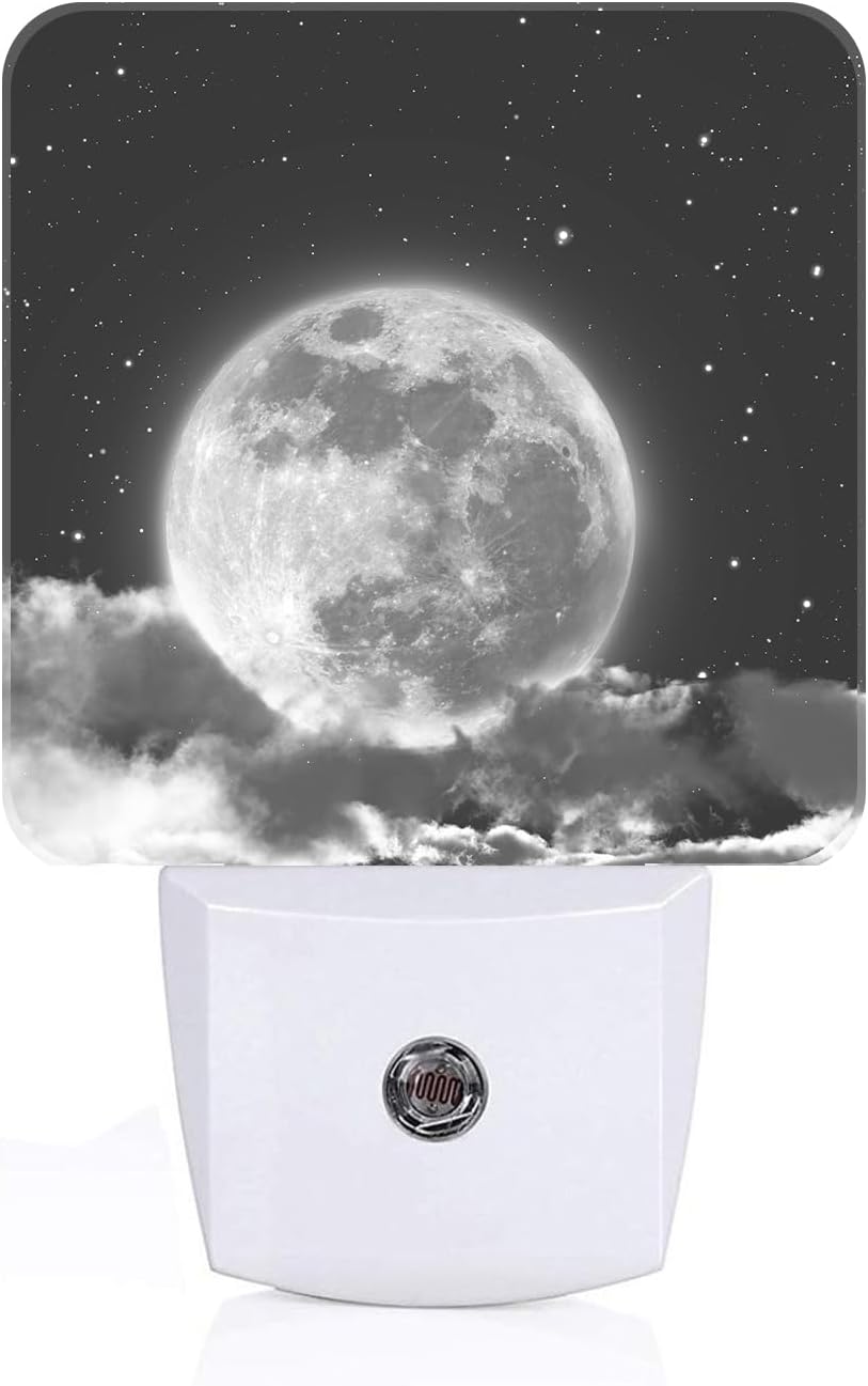 Moon in Cloud Night Light, Plug-in Nightlights Auto Sensor Night Lamp Dusk to Dawn Lamp Home Decor for Nursery Children Girls Boys