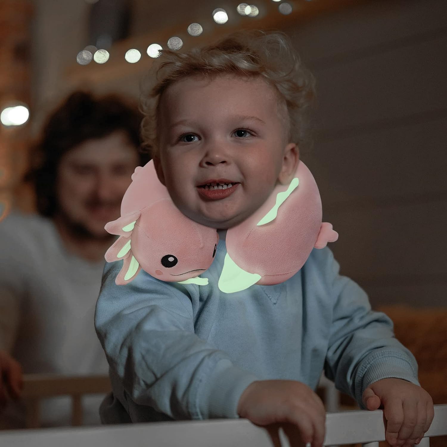 NiuniuDaddy Niuniu Daddy Axolotl Kids Travel Pillow Road Trip Essentials for 9-12 Years Old - Soft Memory Foam Kids Neck Pillow for Airplan…