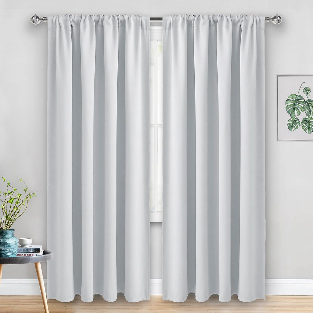 Jiuzhen Curtains for Bedroom - Thermal Insulated Room Darkening Noise Reducing, 52 x 84 Inch Blackout Curtains for Living Room, Light Block…