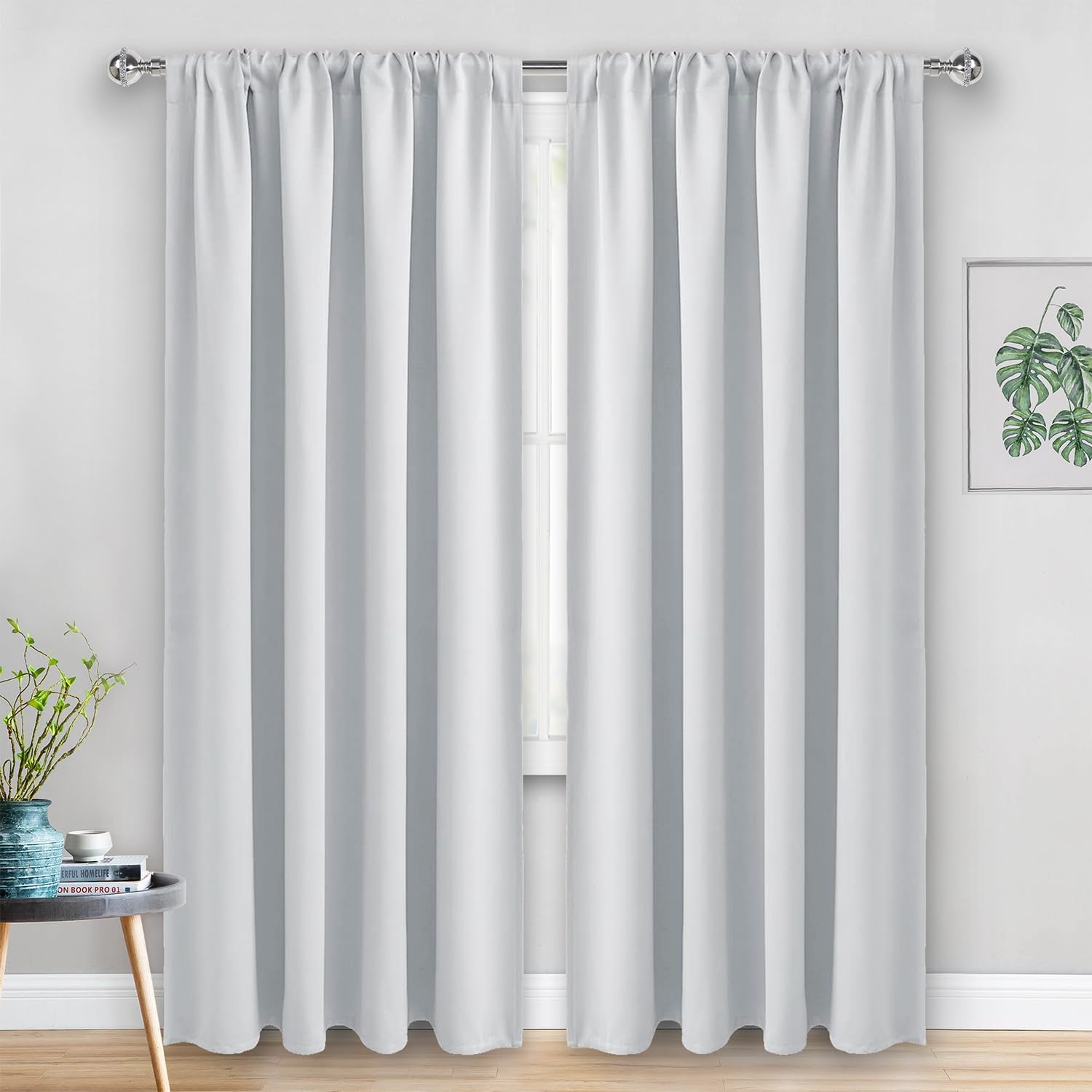 Jiuzhen Curtains for Bedroom - Thermal Insulated Room Darkening Noise Reducing, 52 x 84 Inch Blackout Curtains for Living Room, Light Block…