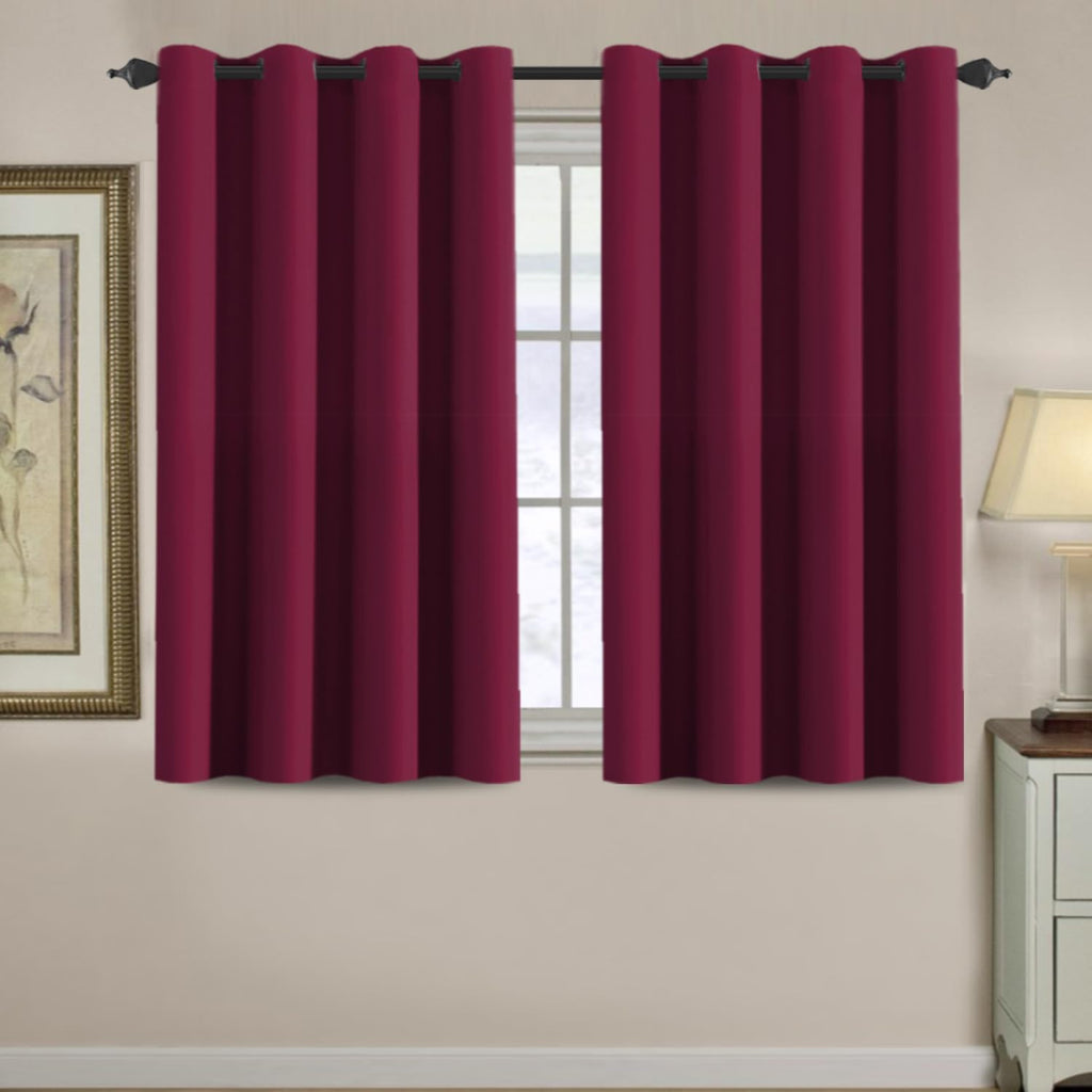 H.VERSAILTEX Blackout Curtains for Christmas Small Window Kitchen Blackout Curtains 45 inch Length Energy Saving Solid Grommet…
