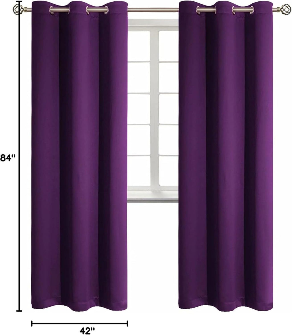 BGment Blackout Curtains - Grommet Thermal Insulated Room Darkening Bedroom and Living Room Curtain, Set of 2 Panels (42 x 84 Inch, Royal P…