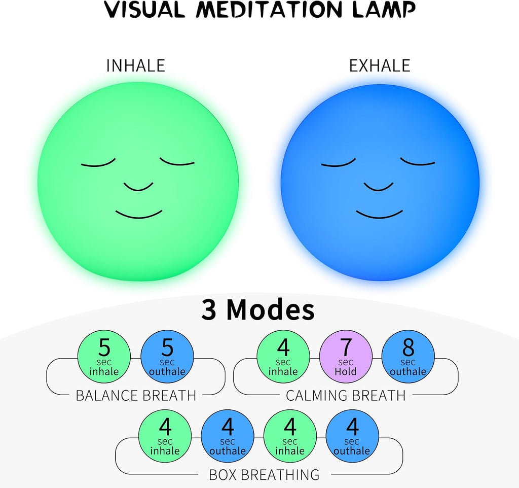 Yesie 'Breathing Ball'| Visual Meditation Tool Accessories for Mindfulness| Sound Guided| Calm Down from Stress & | Night La…