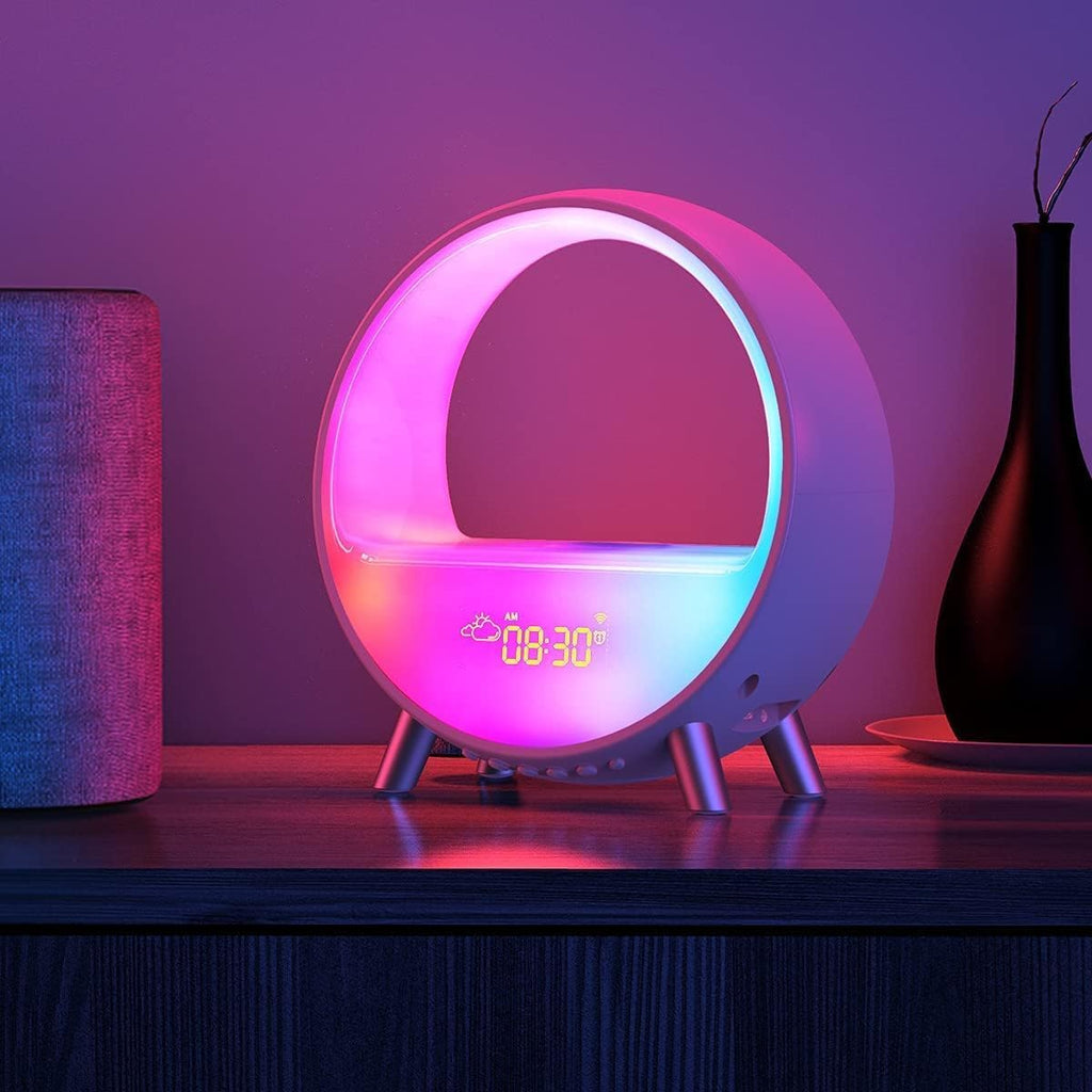 Dekala Arches Gradual Sunrise Alarm Clock with Wireless Charging, Sunset White Noise Sound Machine Loud Sunsire Alarm Clock for Heavy…