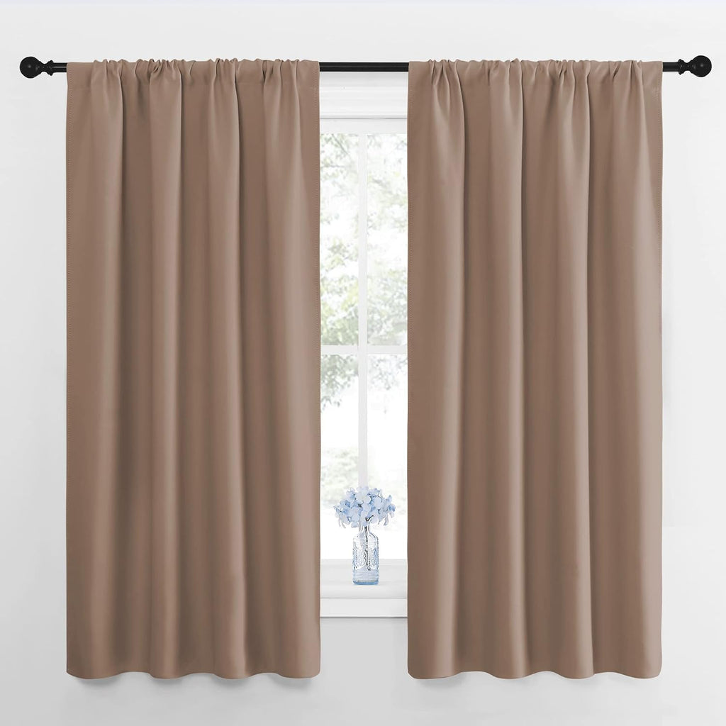 NICETOWN Kids Blackout Curtain Panels - Window Treatment Thermal Insulated Solid Rod Pocket Curtains/Drapes for Bedroom (Set of 2 Panels…