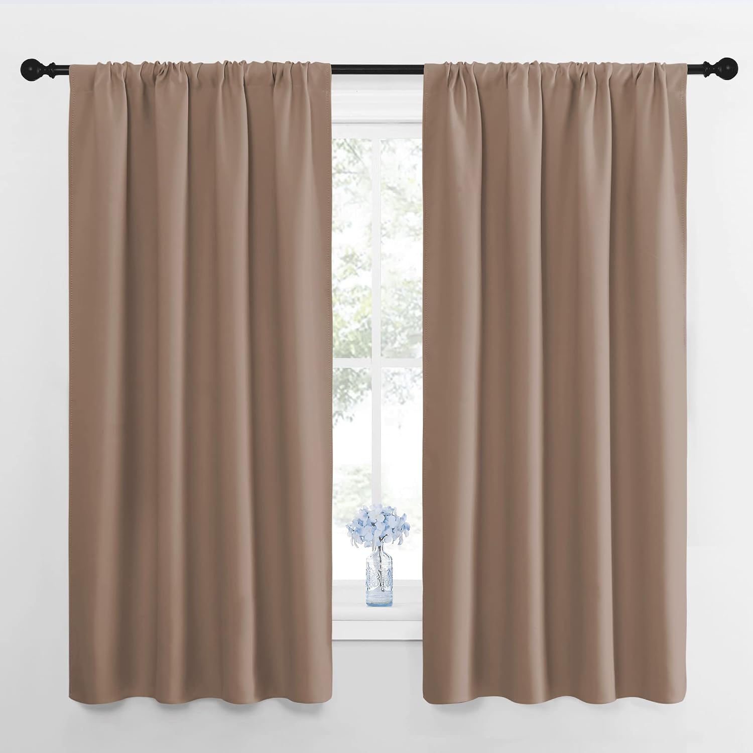 NICETOWN Kids Blackout Curtain Panels - Window Treatment Thermal Insulated Solid Rod Pocket Curtains/Drapes for Bedroom (Set of 2 Panels…