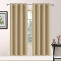 Yakamok Blackout Curtains Room Darkening Thermal Insulated Grommet top Window Curtains for Living Room, 52 x 72Inch, Beige, Set of 2