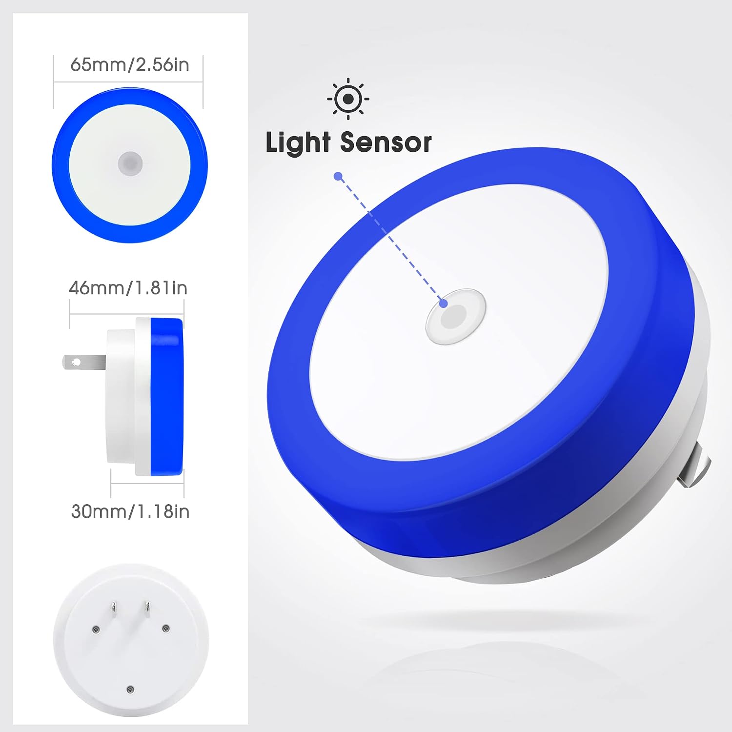 WelcometoBriigniteenjoyyourtimehere Briignite Blue Night Light, LED Night Lights for Kids, 4 Pack Plug in Night Light, Hallway Lights, Wall…