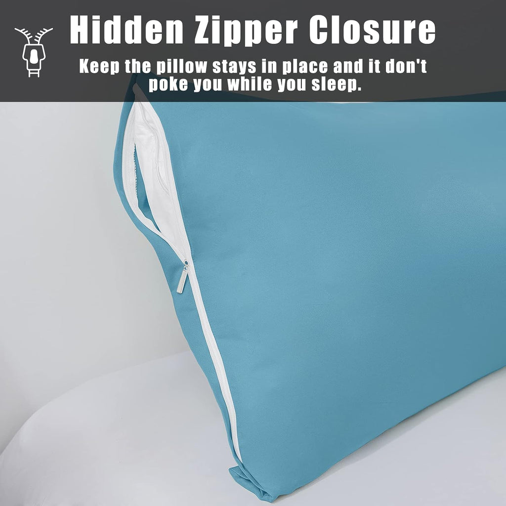 Body Cooling Pillow Cases Cover, Bamboo Rayon Body Pillowcases with Zipper Closure, Cool and Breathable Pillow Case for Hot Sleepers and…