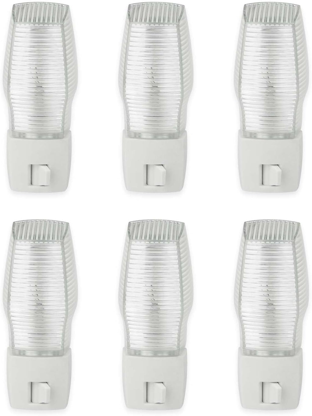 OSKOS 6 Pack Plug in Night Light with Manual On/Off Switch, 7W Incandescent Bulb Included, ETL Listed