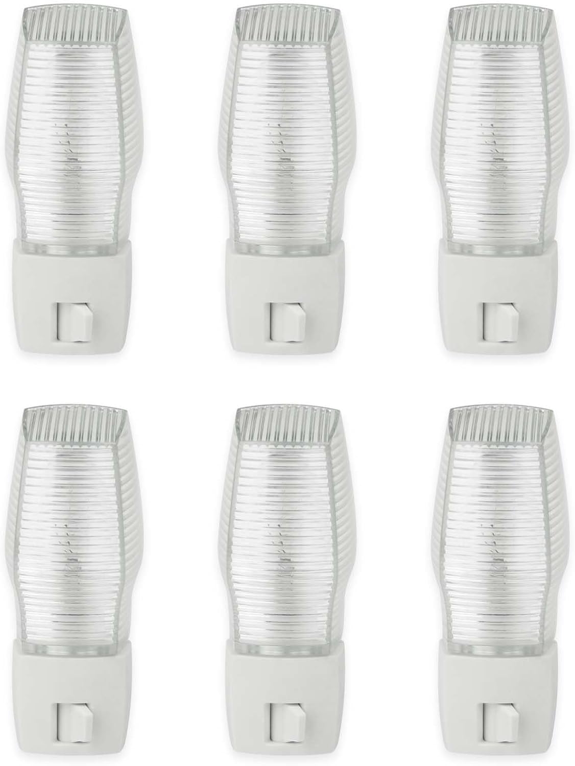 OSKOS 6 Pack Plug in Night Light with Manual On/Off Switch, 7W Incandescent Bulb Included, ETL Listed