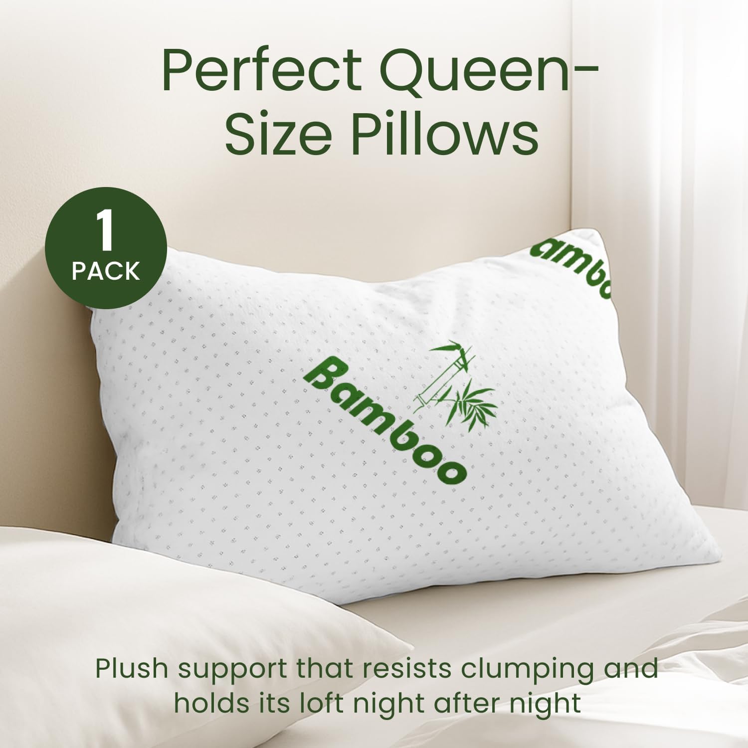 Shredded Memory Foam Pillow Queen Size - Cooling Bed Pillow for Sleeping for Stomach, Back and Body - 1 Pack Queen Soft Comfy Cool Memory…