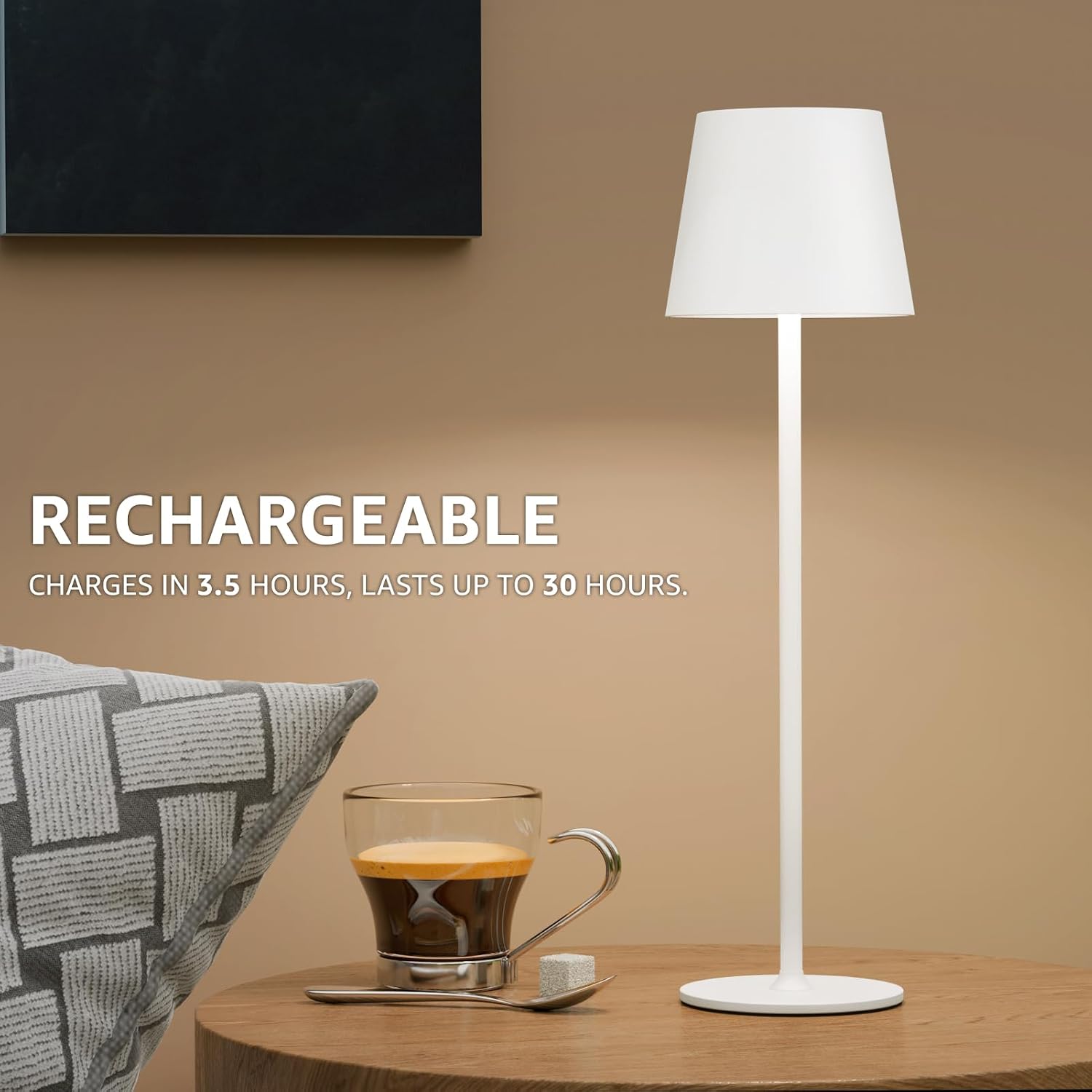 uuffoo 3 Pack Cordless Table Lamp Rechargeable 5000mAH Battery Operated Lights Touch Control LED Portable Desk Lamps 3 Color Dimming for…