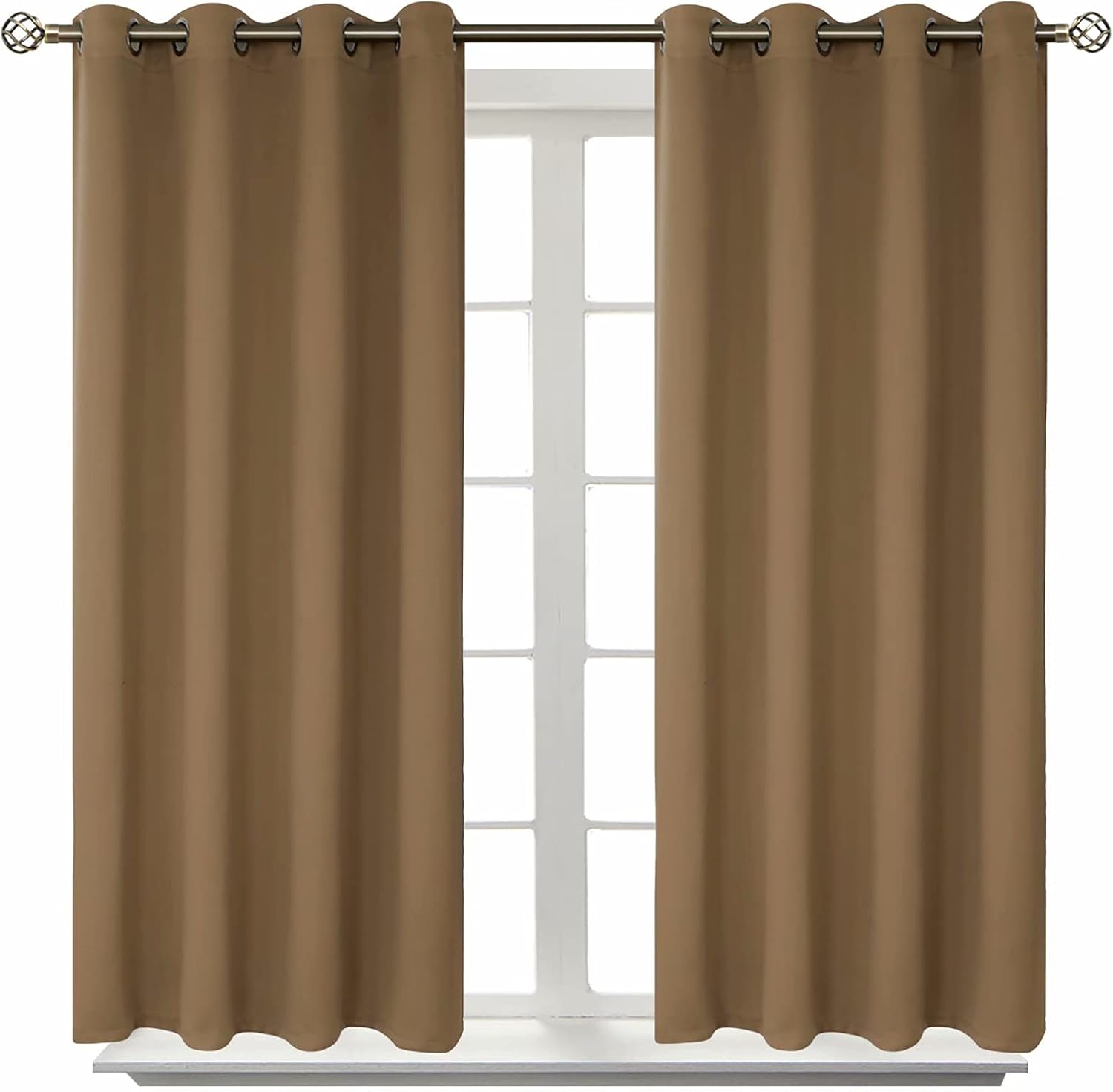 BGment Blackout Curtains for Living Room - Grommet Thermal Insulated Room Darkening Curtains for Bedroom, 2 Panels of 52 x 45 Inch, Taupe 4…