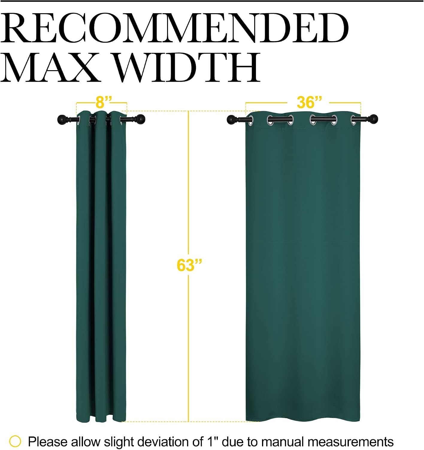 NICETOWN Thermal Insulated Solid Grommet Blackout Curtains/Drapes/Panels for Dining Room (Hunter Green, 1 Pair, 42 by 63-Inch)
