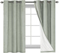 H.VERSAILTEX Primitive Linen Curtains 100% Blackout Curtain Drapes Burlap Fabric Curtains with White Thermal Insulated Liner, Grommet Top…