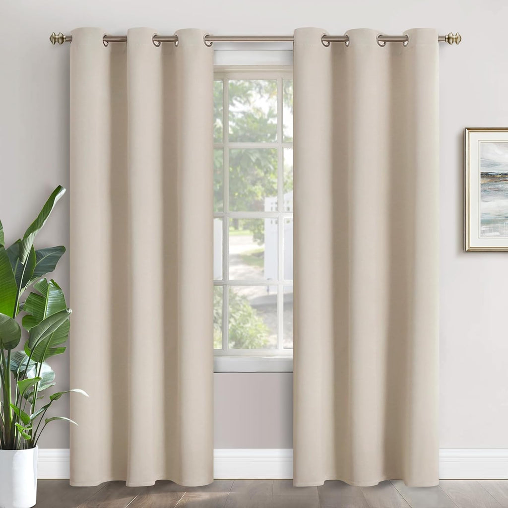 YoungsTex Blackout Curtains for Bedroom 84 Inches Length - Grommmet Room Darkening Curtains Thermal Insulated Window Drapes for Living Room…