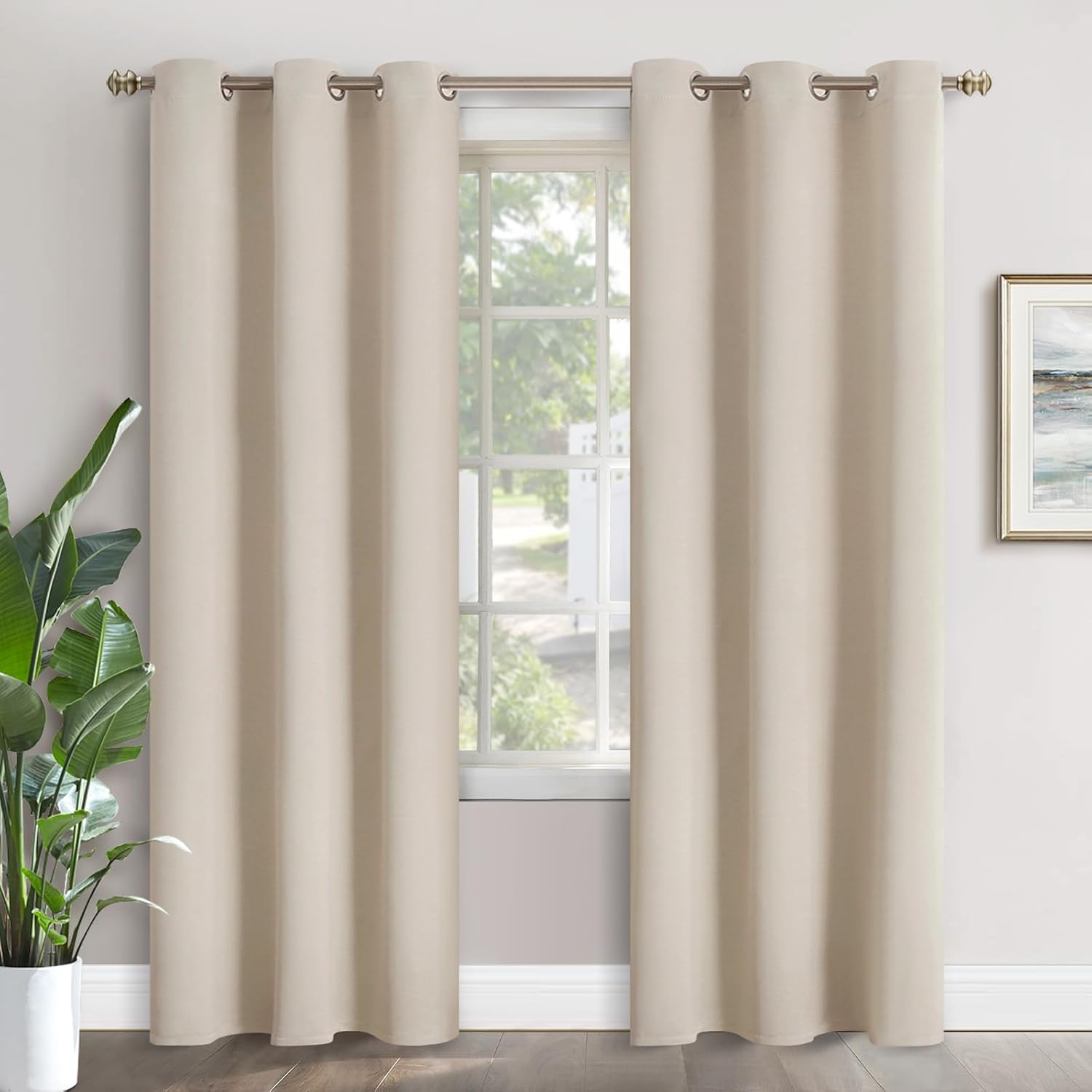 YoungsTex Blackout Curtains for Bedroom 84 Inches Length - Grommmet Room Darkening Curtains Thermal Insulated Window Drapes for Living Room…