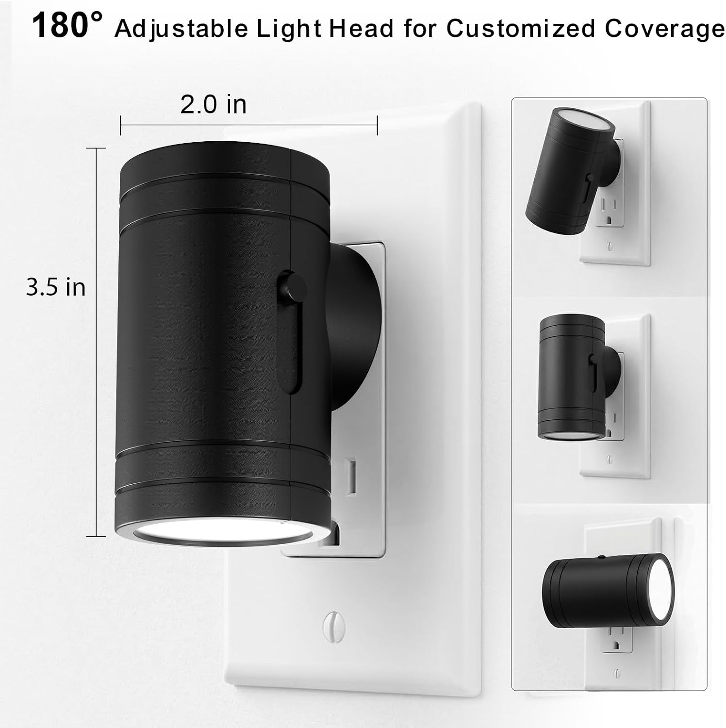 Horta Night Lights Plug into Wall 2 Pack, RGB Color Changing Plug in Night Light with Remote, Dusk to Dawn Sensor, 0-100LM Dimmable Night…