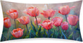 Beautiful Tulip Flower Satin Silk Pillowcase for Hair and Skin Pillow Cases King Size Soft Silk Pillow Case with Envelope Closure Print…