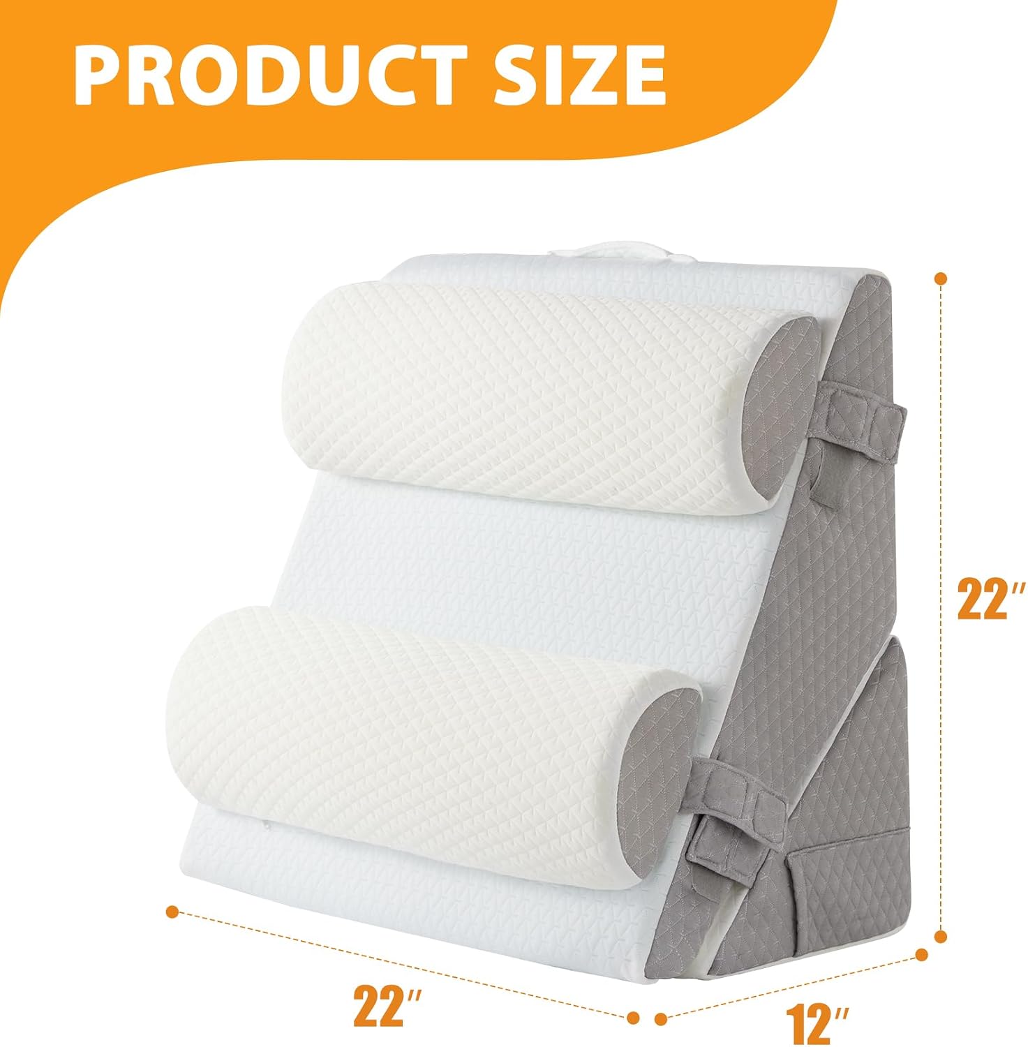 Ruqmuis 4PCS Wedge Pillow Set for After Surgery, Adjustable 9&12 Inch Bed Wedge Pillow for Sleeping, Incline Pillow Wedge for Headboard, Po…