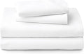 WelhomeByWelspun Welhome 100% Cotton Percale 4-Piece Queen Size Solid Bed Sheets Set, 1 Fitted, 1 Flat Sheet with 2 Pillowcases, White Cott…