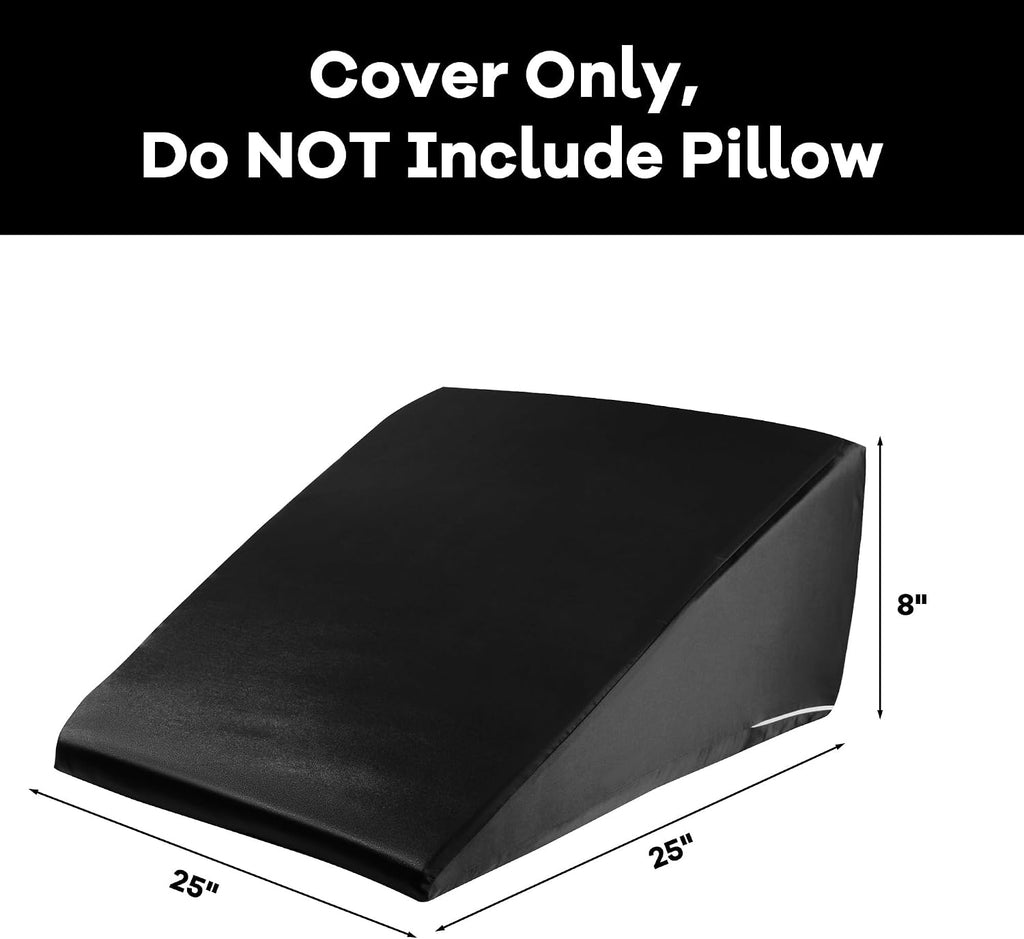 HOMBYS Satin Bed Wedge Pillow Cover Silky & Smooth Wedge Pillowcase 1 Pack 24x24x8, Soft & Breathable, Removable & Machine…