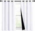 Nicetown White 100% Blackout Curtains for Windows, Pack of 2, 46" W x 45" L, Super Heavy-Duty Black Lined Total Darkness Drapes for Bedroom…