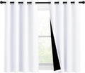 Nicetown Pure White 100% Blackout Lined Curtains, 2 Thick Layers Completely Blackout Window Treatment Panels Thermal Insulated Drapes for K…