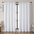 Simplebrand Ava Pure White Curtains for Bedroom 84 Inch Length 2 Panels Set, Solid Light Filtering Thermal Insulated Window Treatment, Soft…