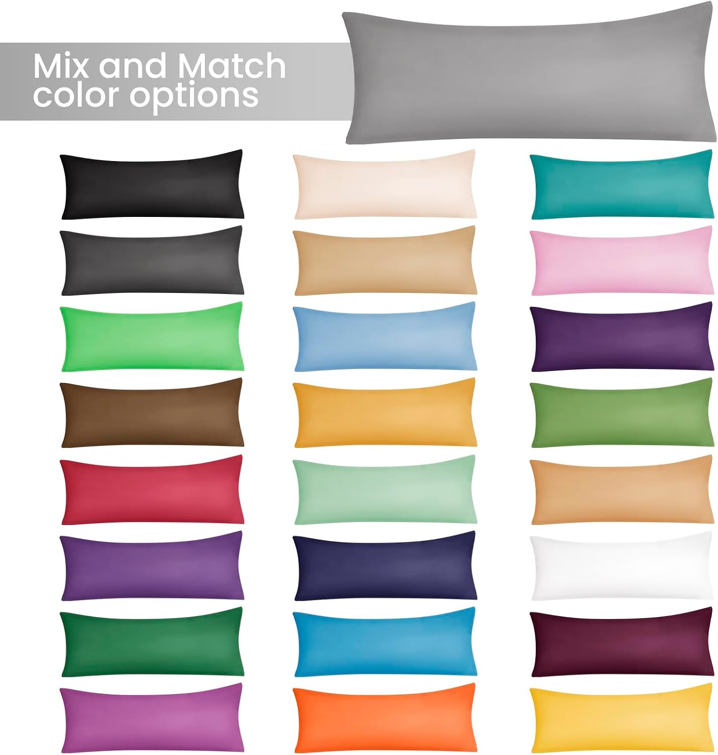 EVOLIVE Ultra Soft Body Pillow Cover 21"x54", Cozy Microfiber Pillowcase with Hidden Zipper, Breathable, Perfect for Pregnancy & Side…