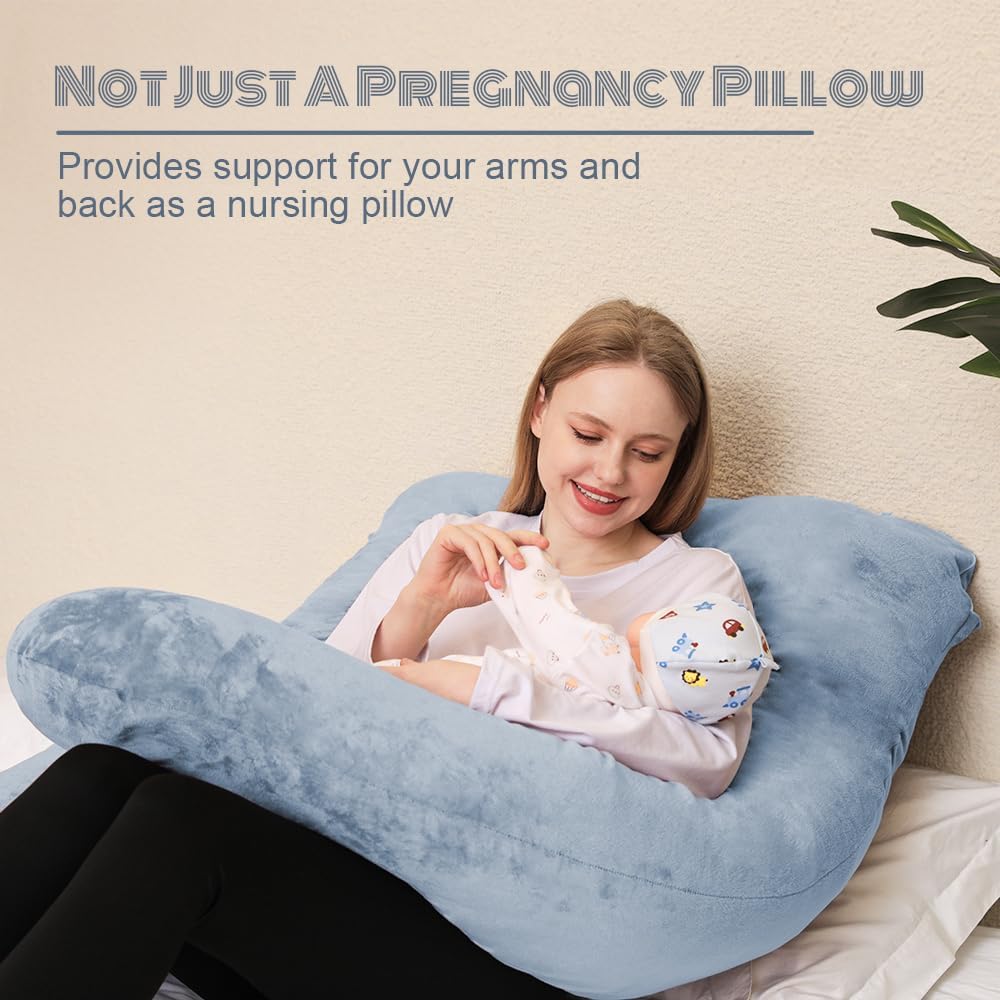 Chilling Home Pregnancy Pillows - U Shaped Maternity Pillow for Pregnant Women with Velvet Removable Cover - 55 inch Pregnancy Pillows…