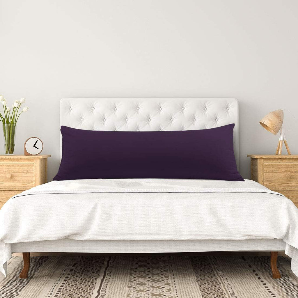 PiccoCasa Body Pillow Cover with Zipper Closure, 110 GSM Brushed Microfiber, Soft Long Cases for Body Pillows (20"x54") Plum cotton