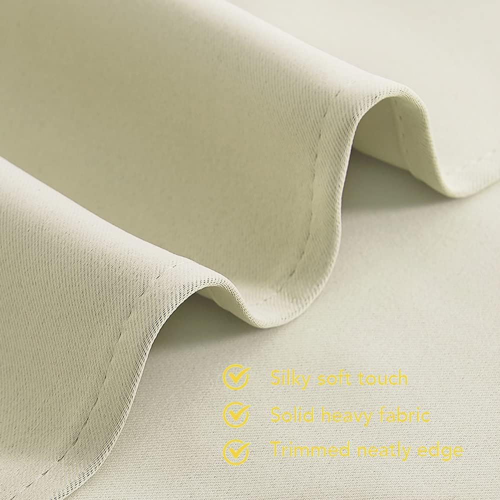 NICETOWN Room Darkening Draperies Window Curtain Panels, Thermal Insulated Grommet Room Darkening Curtains for Bedroom (Beige, 2 Panels…