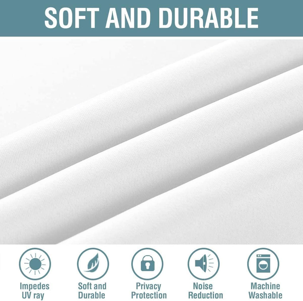 H.VERSAILTEX White Curtain 84 inches Long for Living Room Thermal Insulated Christmas Curtains Window Treatment Panel Bedroom C…