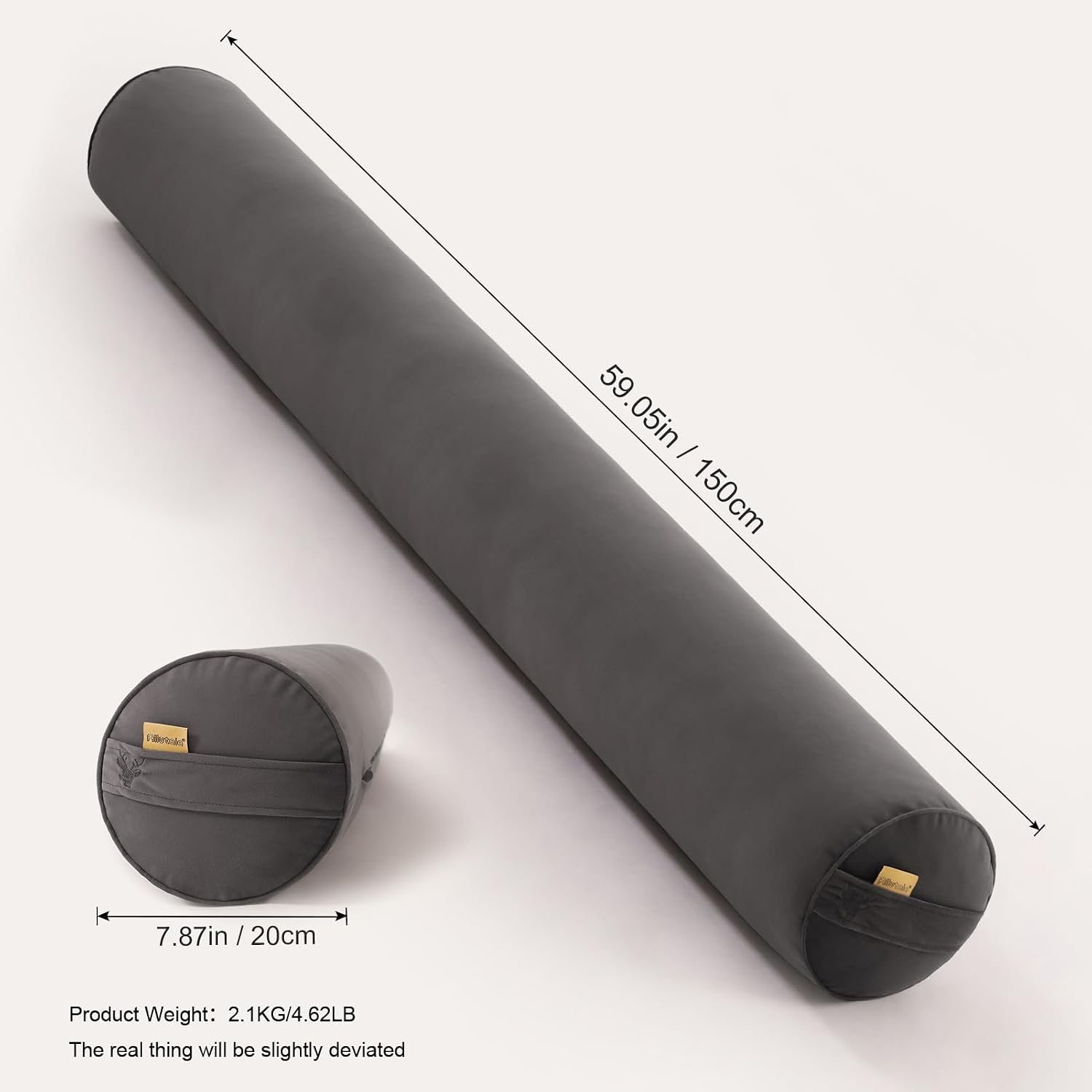 Body Pillow for Adults, Long Round Pillow, Big Cylindrical Pillow, Large Full Bolster Pillows for Side Sleepers (Steel Gray, 59"*7.87")