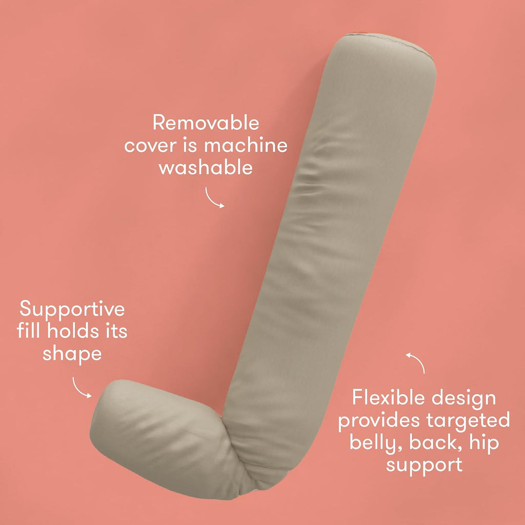 Frida Mom Compact Support 4-in-1 Pregnancy Pillow, Cooling Pregnancy Pillow, Twist & Bends into 4 Shapes for Comfort & Full Body Support, C…