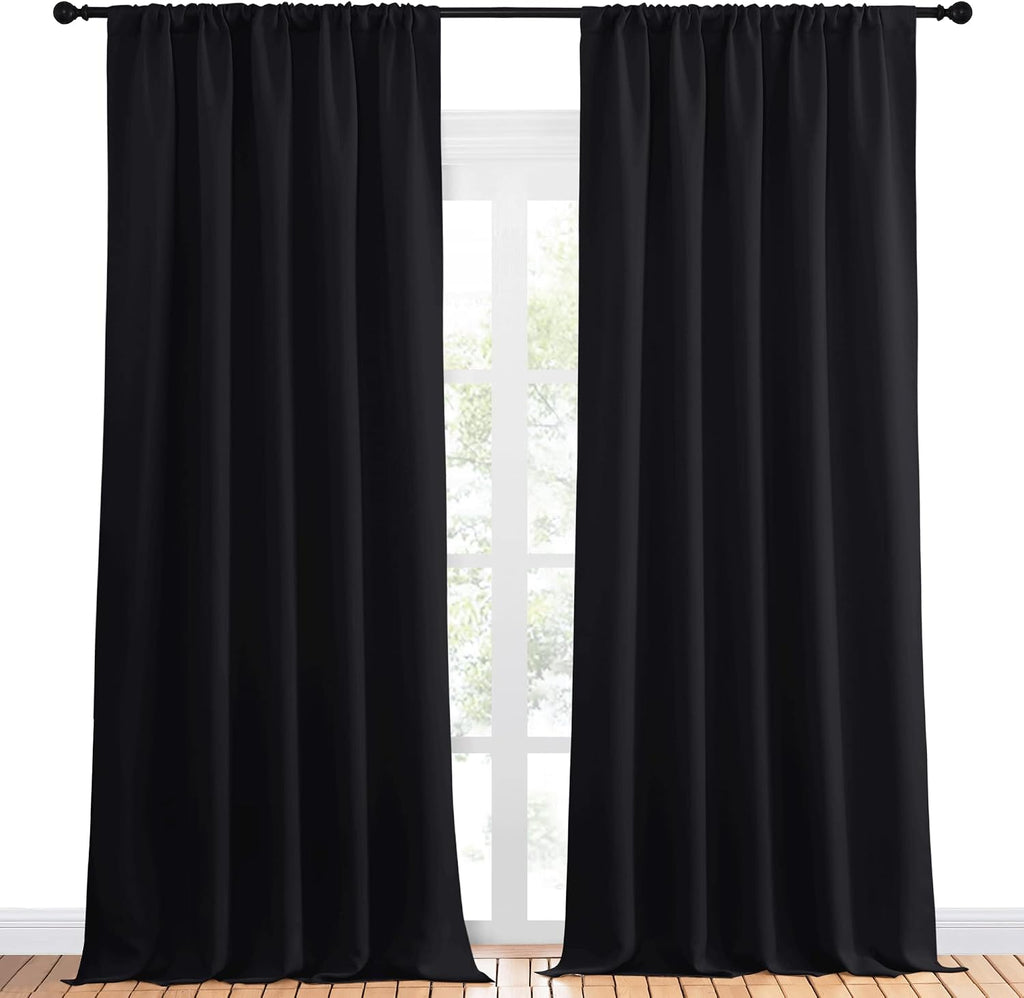 NICETOWN Black Out Window Curtains - Solid Home Decor Thermal Insulated Blackout Drapes/Draperies for Bedroom, Privacy Assured Window…