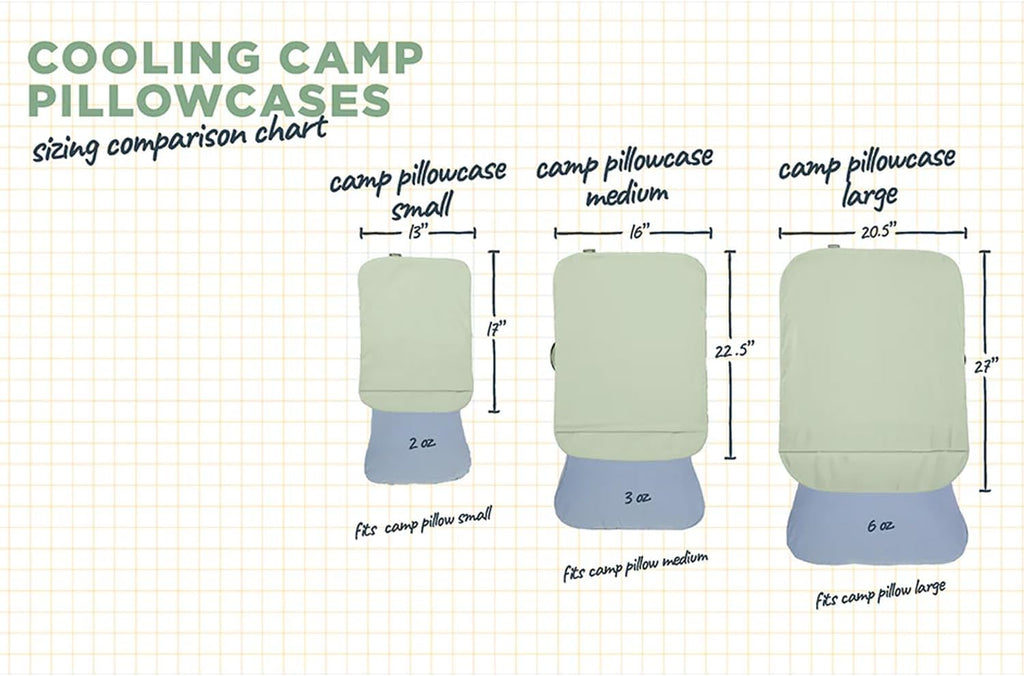 HEST Pillowcase Cooling - Compatible Camp Pillows - Jade Cooling Fabric - Machine Washable - Outdoor Ready - Small