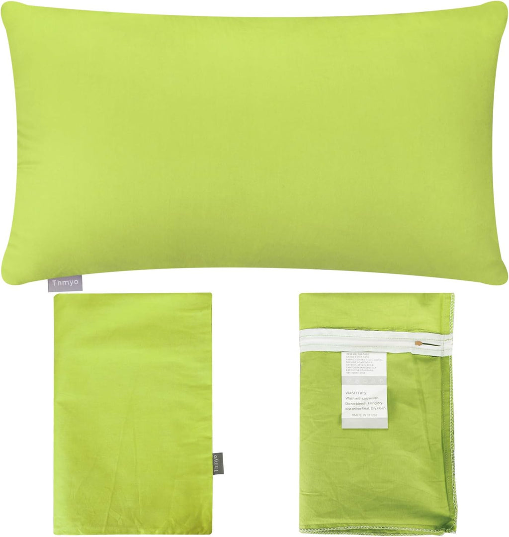 Thmyo 4-Pack 100% Cotton Lumbar Comfortable Solid Decorative Throw Pillow Case, Rectangle Cushion Cover Pillowcase Sublimation Blank Pillow…