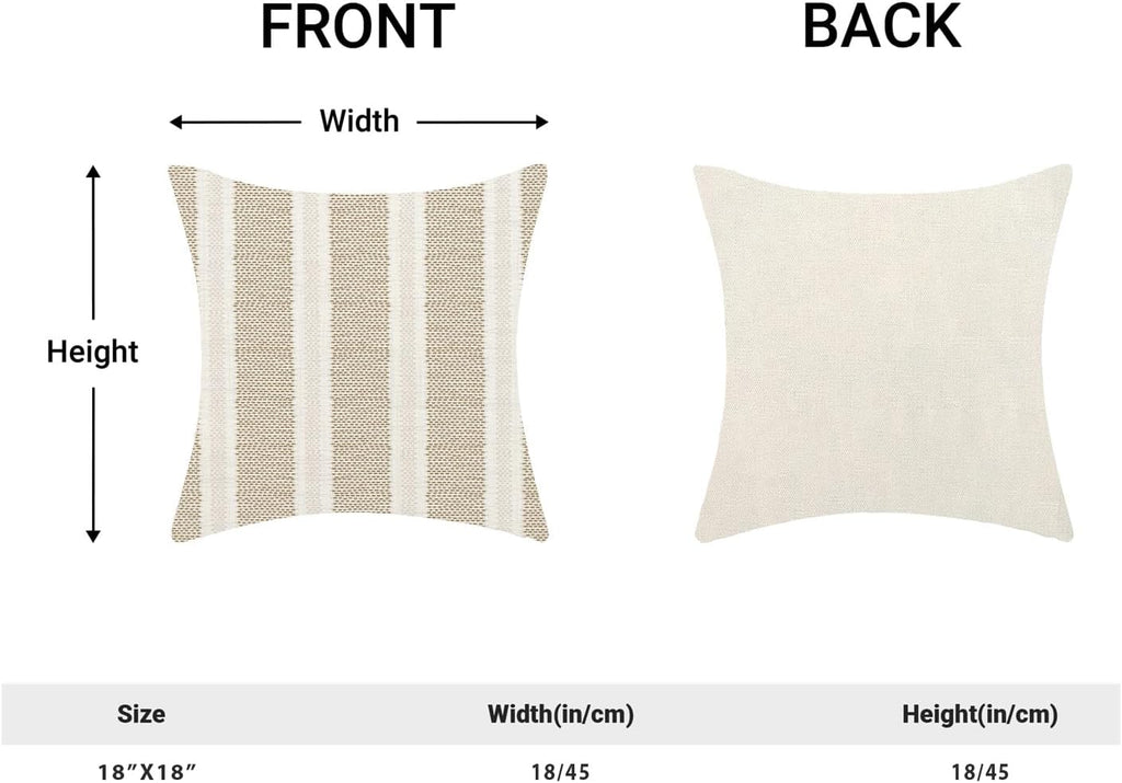 Tan Khaki Polka Dot Pillow Covers 18 x 18 Set of 2 Boho Striped Decorative Throw Pillows Modern Abstract Geometry Decor Outdoor Pillow…
