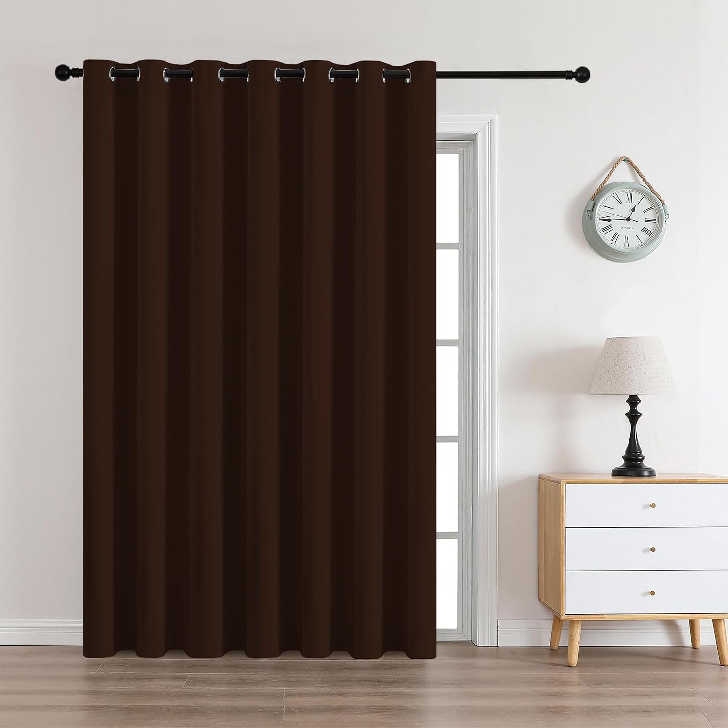 CUCRAF Custom Chocolate Blackout Curtains 1 Panel Set, Thermal Insulated Grommet Room Darkening Curtain for Living Room Bedroom, Light…