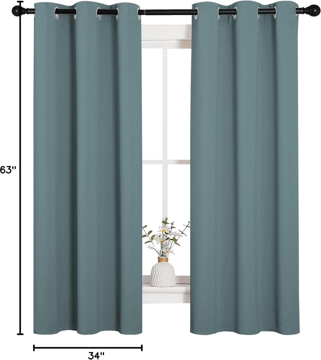 NICETOWN Modern Blackout Curtains Noise Reducing, Thermal Insulated and Privacy Room Darkening Drape Panels for Boy's Guest Room Door…