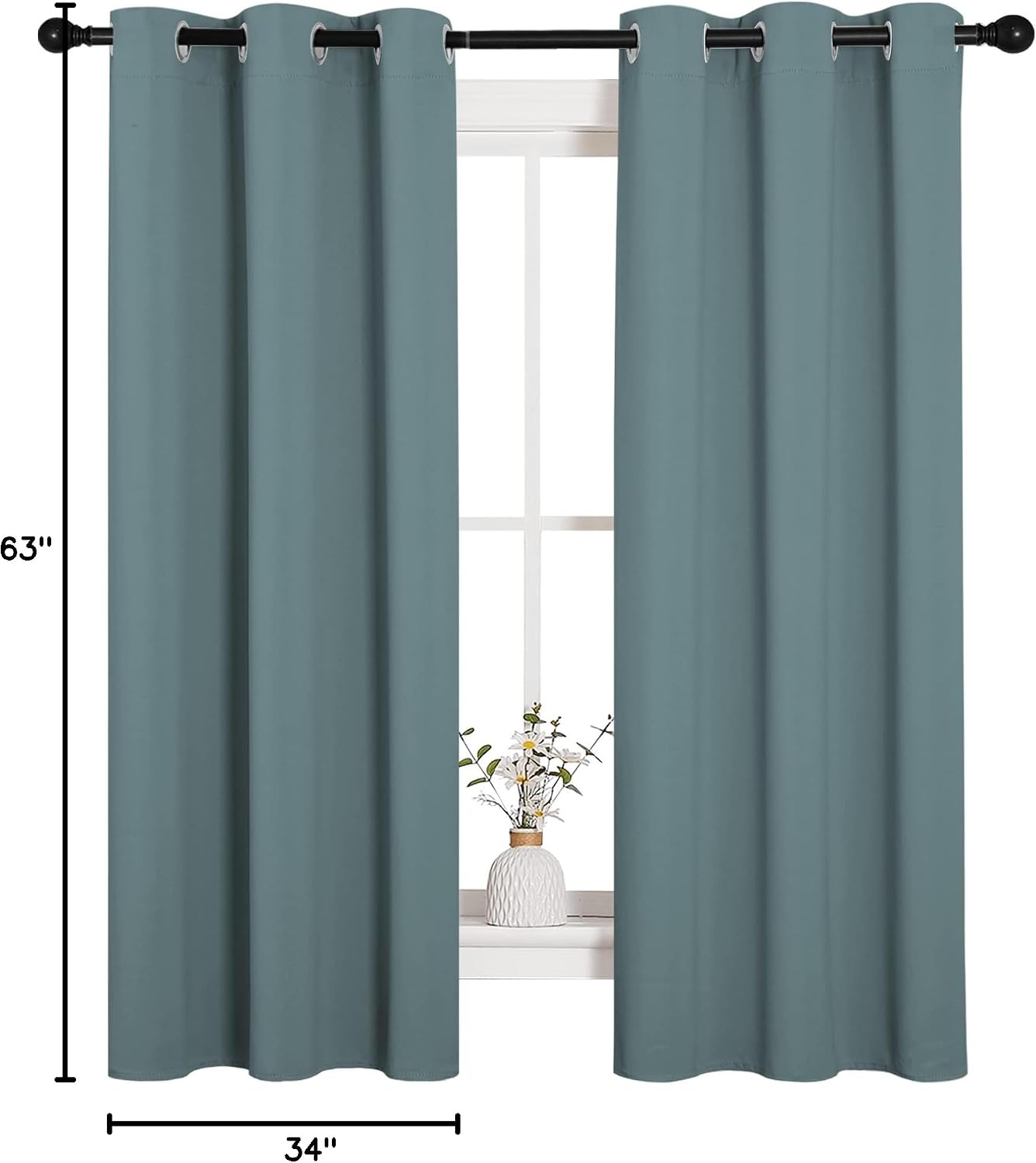 NICETOWN Modern Blackout Curtains Noise Reducing, Thermal Insulated and Privacy Room Darkening Drape Panels for Boy's Guest Room Door…
